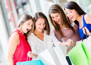 Group of female shoppers