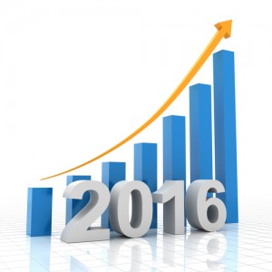 2016 growth chart, 3d render, white background